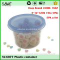 Eco-friendly factory price organic 5-pack 500ML 16ounce hard transparent plastic container for sweets